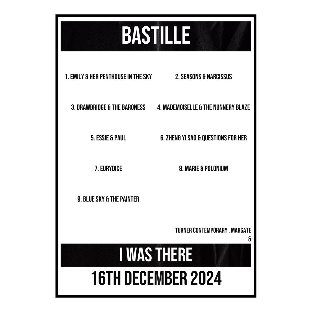 Bastille Margate 16th December 2024 Setlist poster