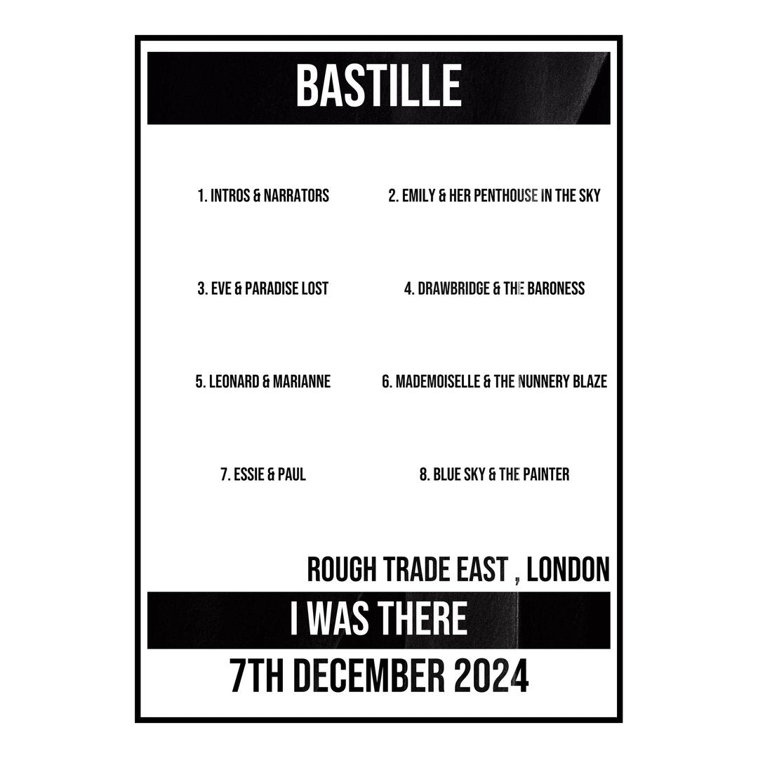 Bastille London 7th December 2024 Setlist poster