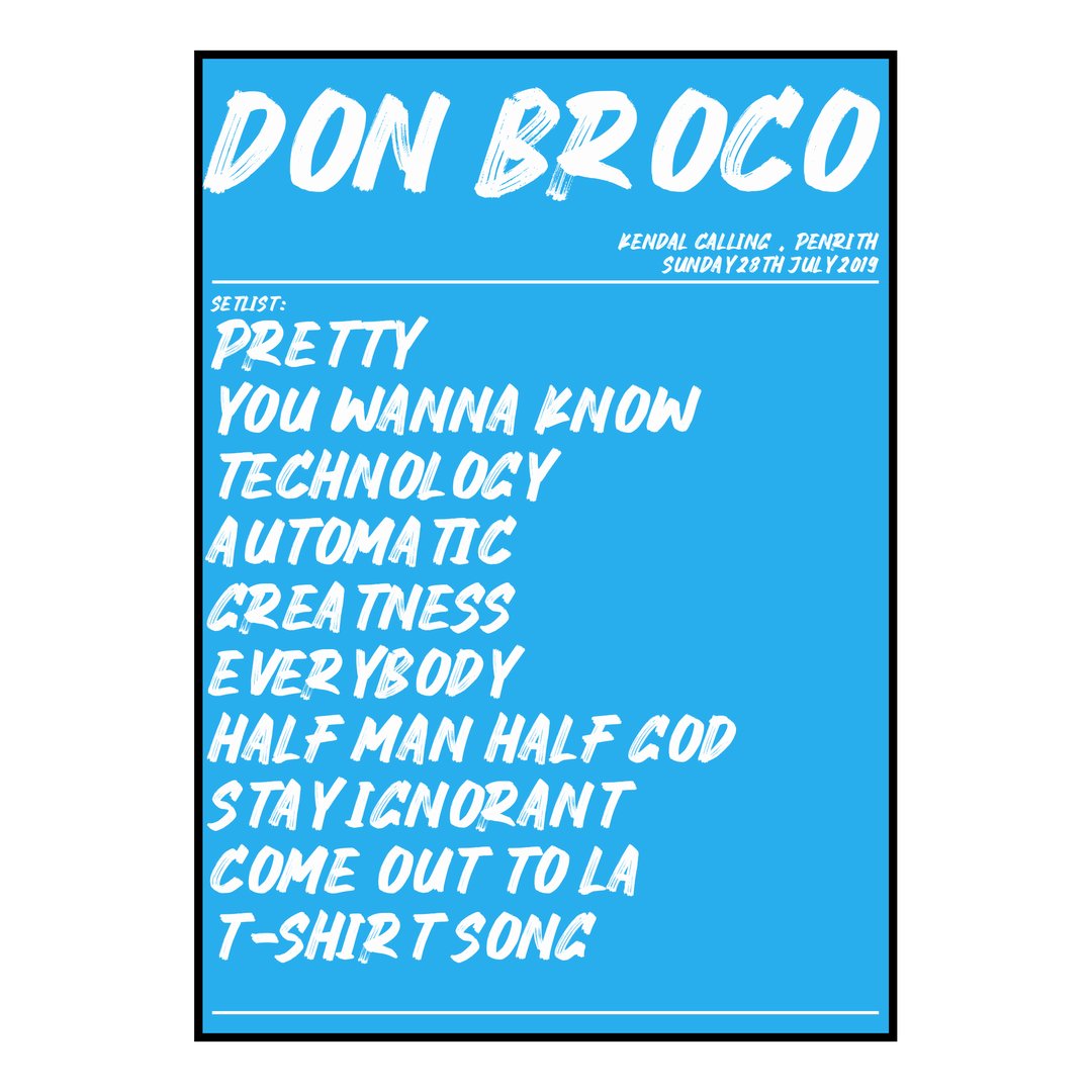 Don Broco Penrith 28th July 2019 Setlist poster