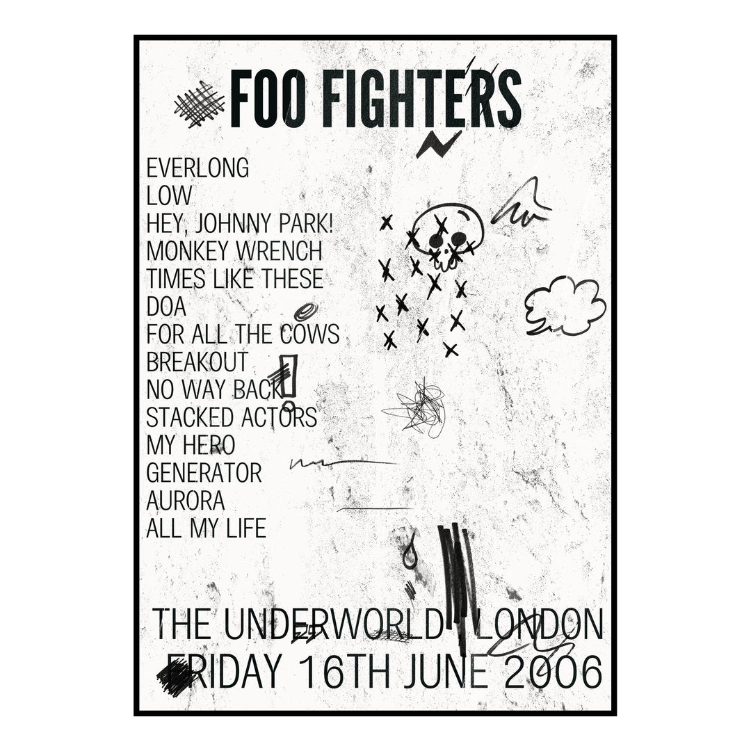 Foo Fighters London 16th June 2006 Setlist poster