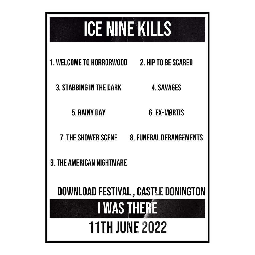 Ice Nine Kills Castle Donington 11th June 2022 Setlist poster