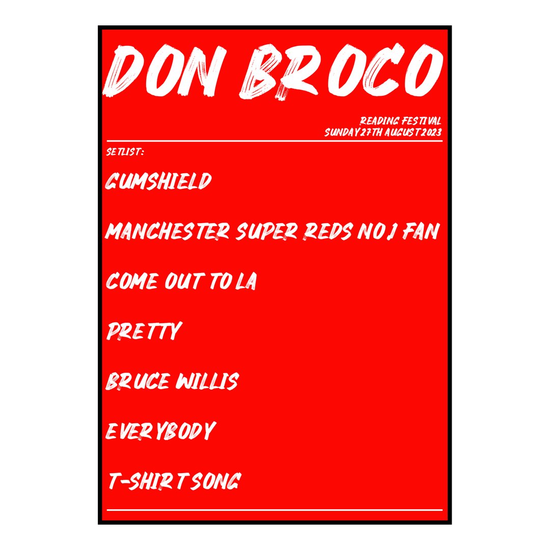 Don Broco Reading 27th August 2023 Setlist poster