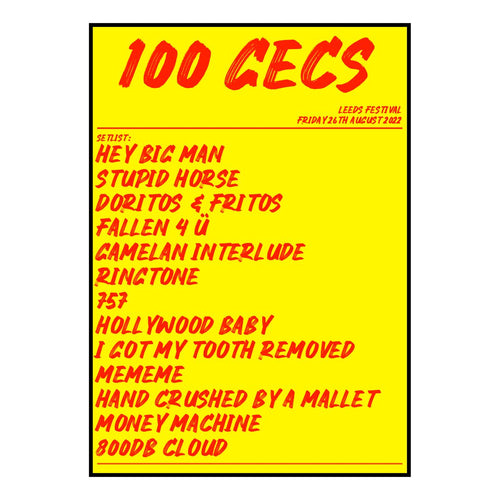100 gecs Bramham 26th August 2022 Setlist poster