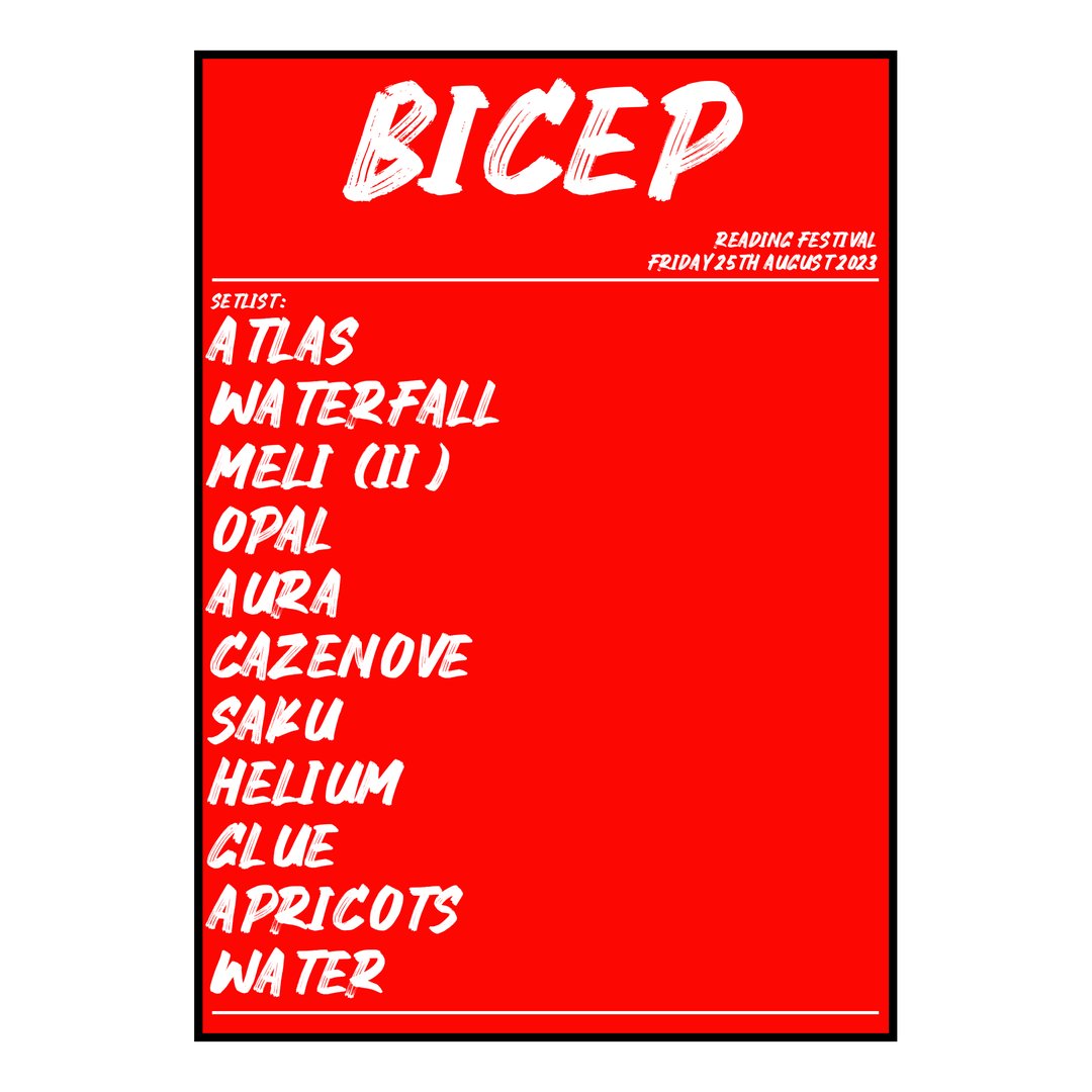 Bicep Reading 25th August 2023 Setlist poster