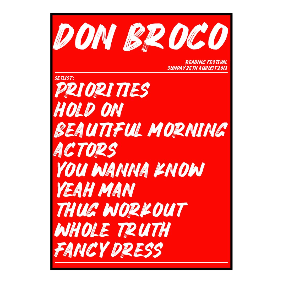 Don Broco Reading 25th August 2013 Setlist poster