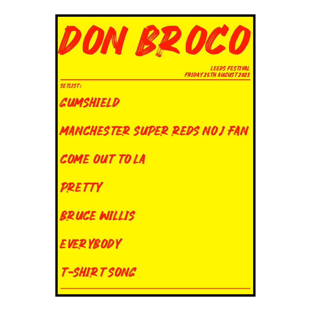 Don Broco Bramham 25th August 2023 Setlist poster
