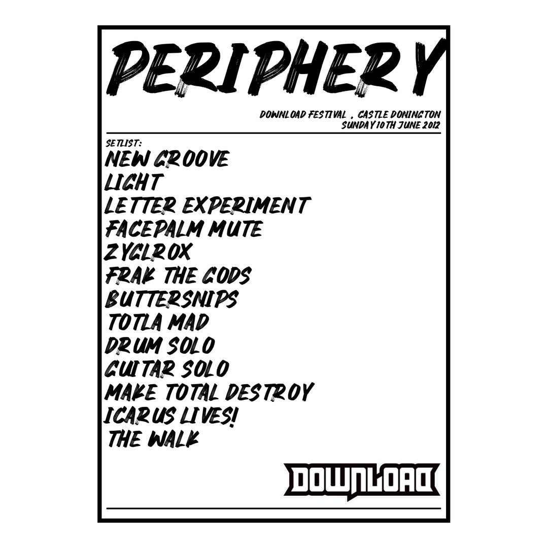 Periphery Castle Donington 10th June 2012 Setlist poster