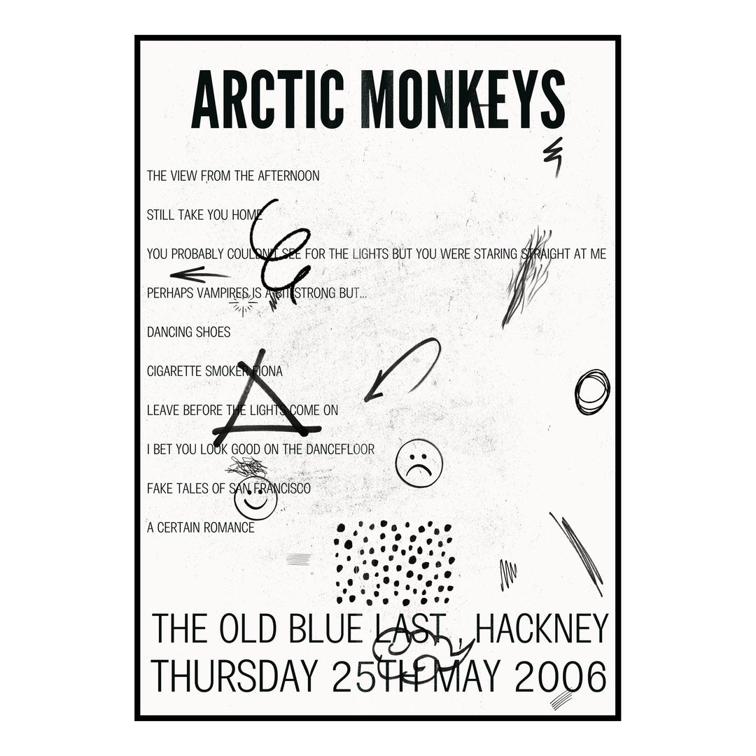 Arctic Monkeys Hackney 25th May 2006 Setlist poster