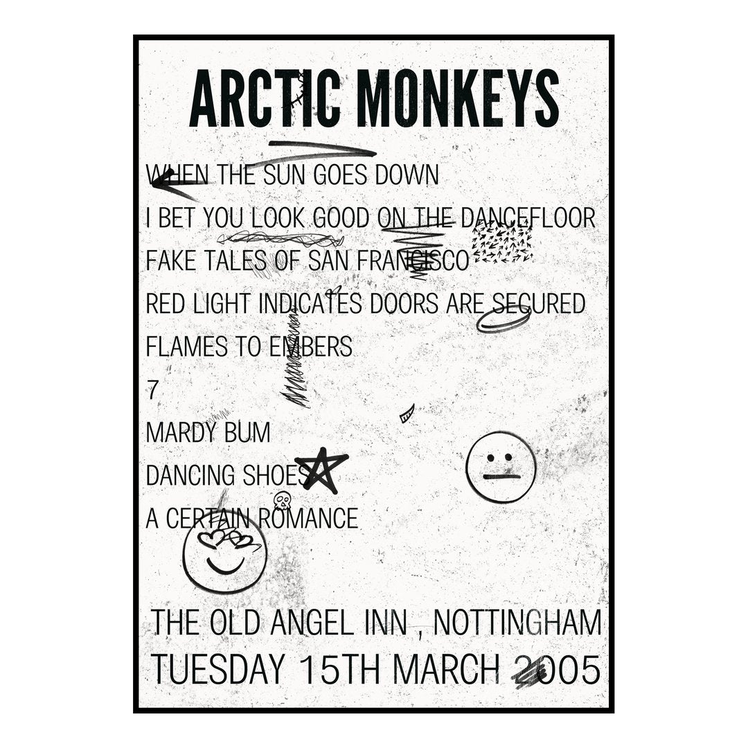 Arctic Monkeys Nottingham 15th March 2005 Setlist poster