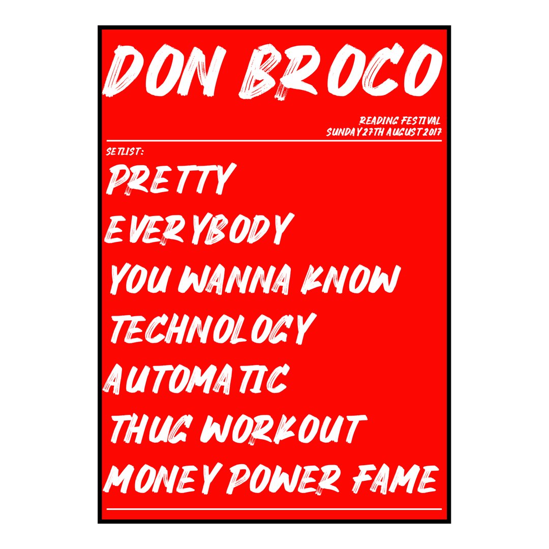 Don Broco Reading 27th August 2017 Setlist poster
