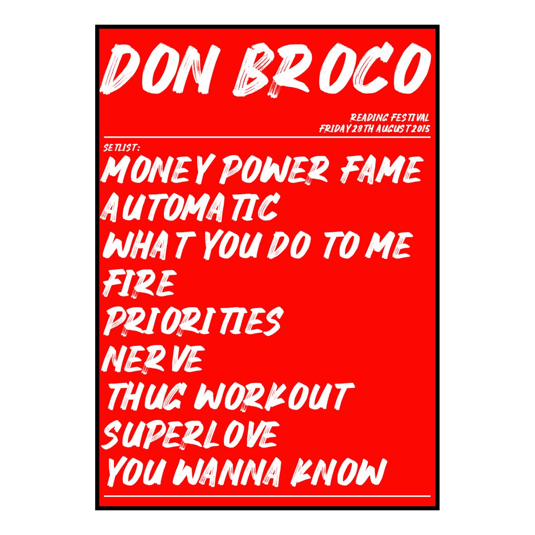 Don Broco Reading 28th August 2015 Setlist poster