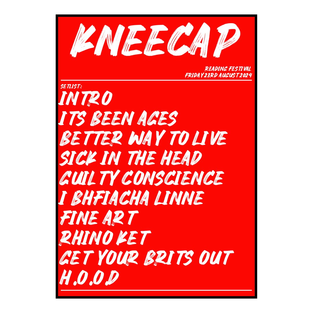 KNEECAP Reading 23rd August 2024 Setlist poster