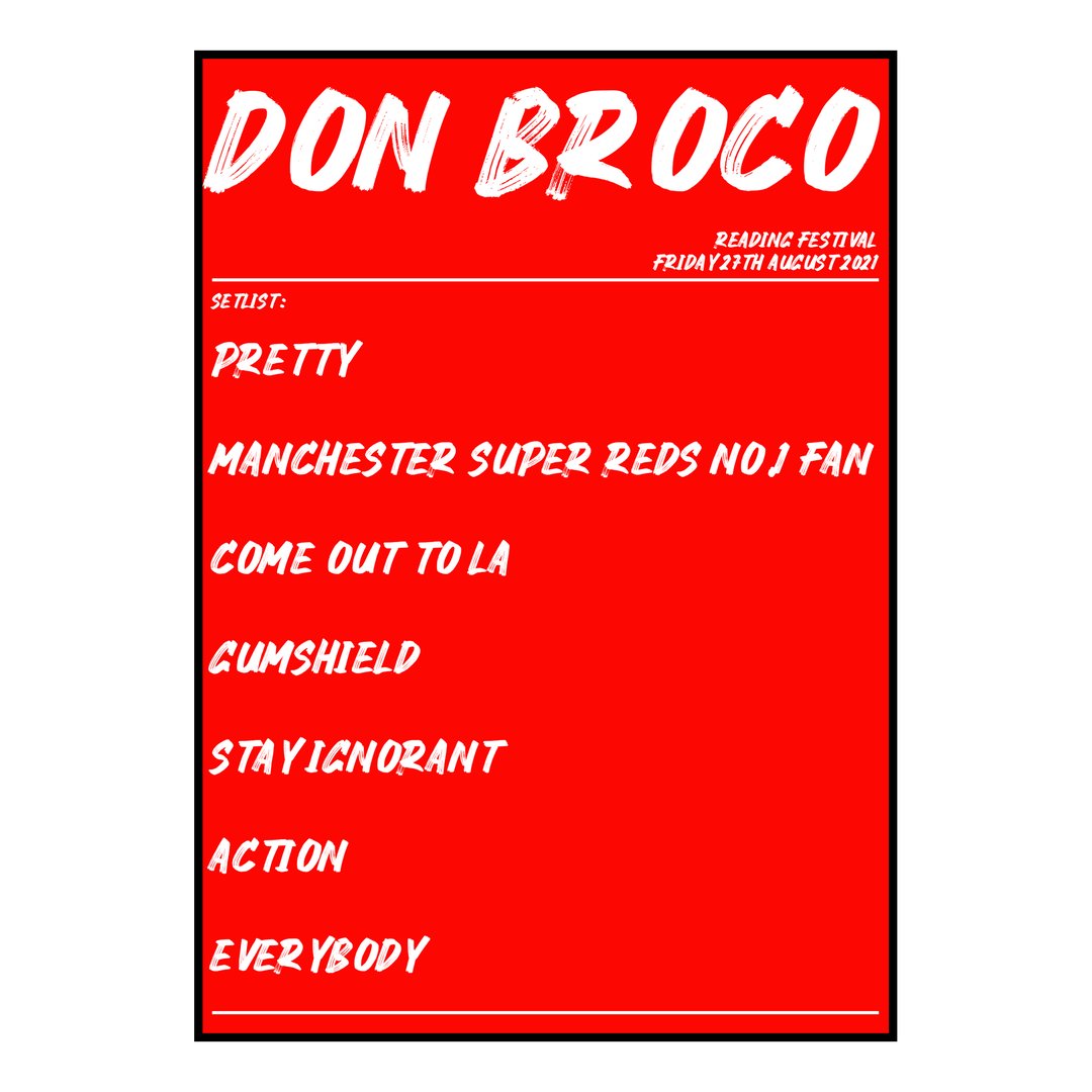 Don Broco Reading 27th August 2021 Setlist poster