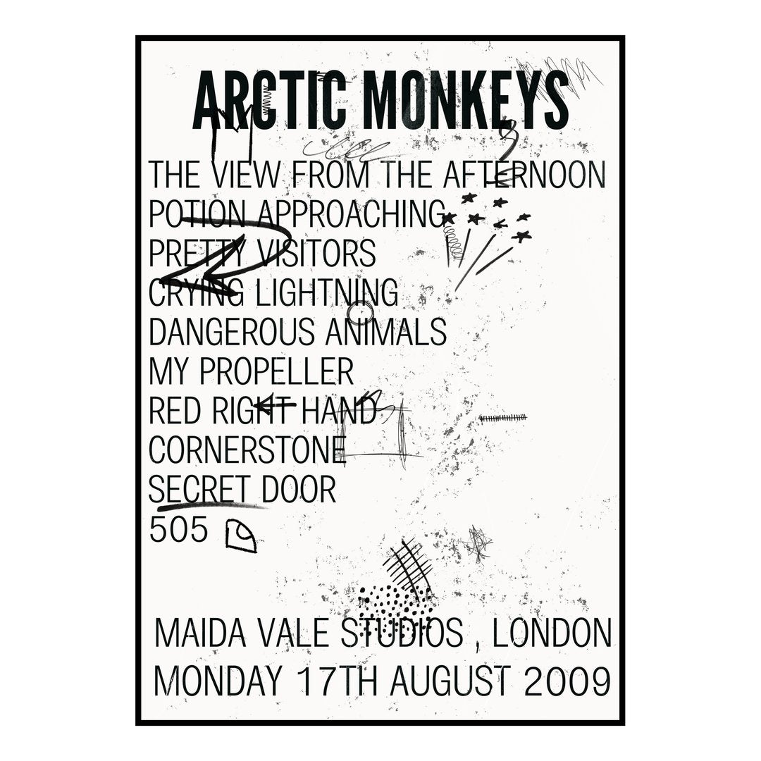 Arctic Monkeys London 17th August 2009 Setlist poster