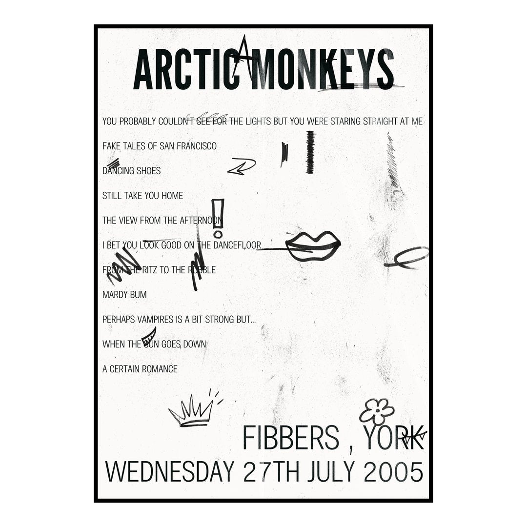 Arctic Monkeys York 27th July 2005 Setlist poster