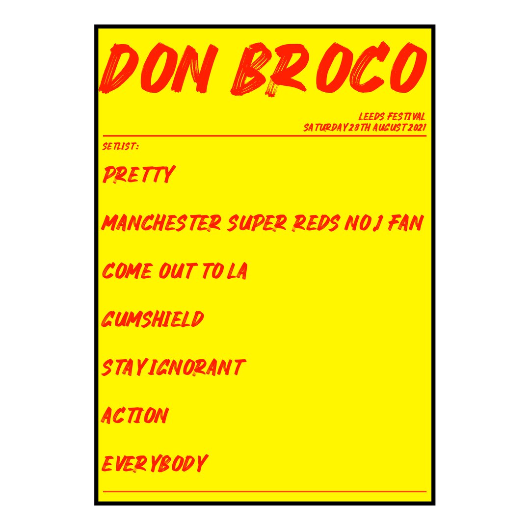 Don Broco Bramham 28th August 2021 Setlist poster