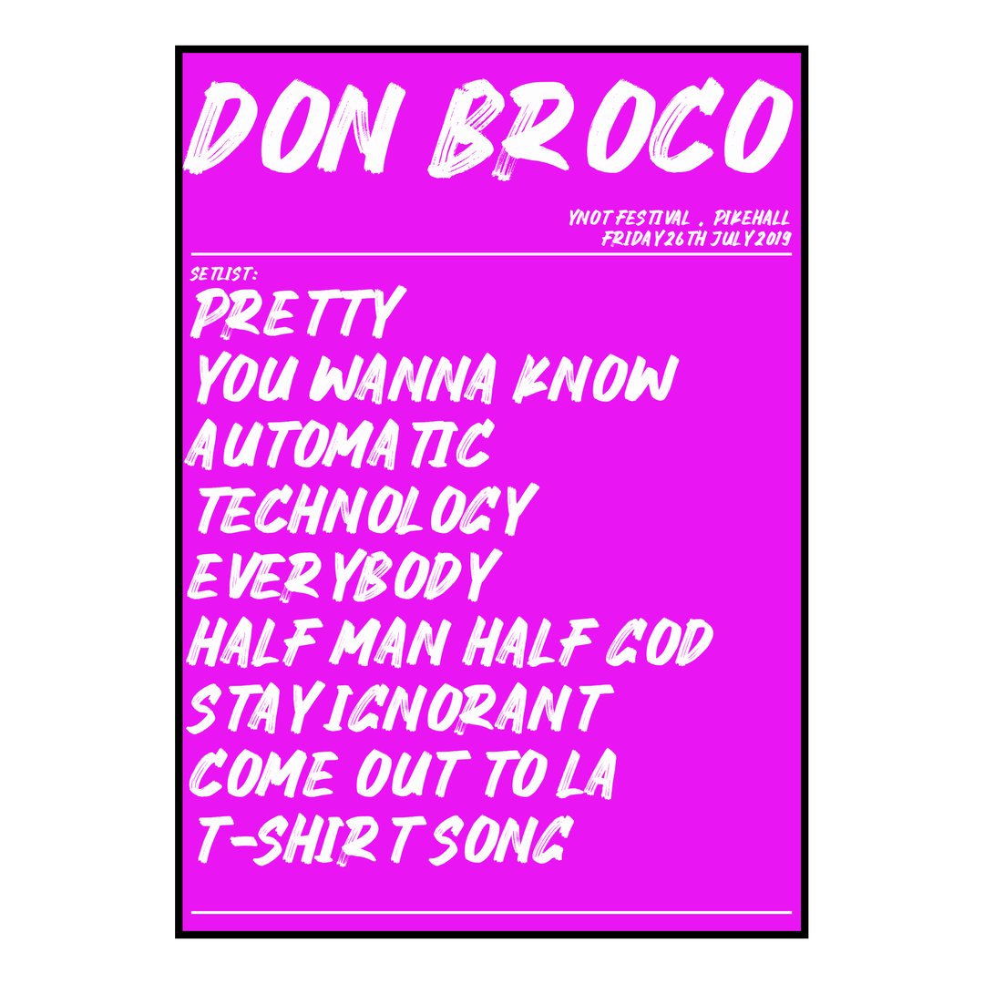 Don Broco Pikehall 26th July 2019 Setlist poster