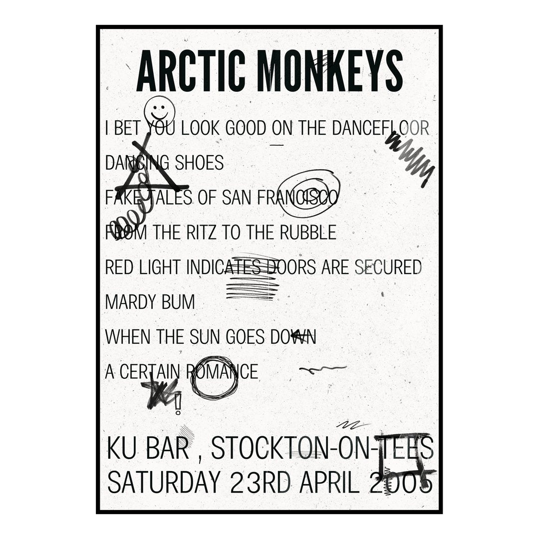 Arctic Monkeys Stockton-on-Tees 23rd April 2005 Setlist poster