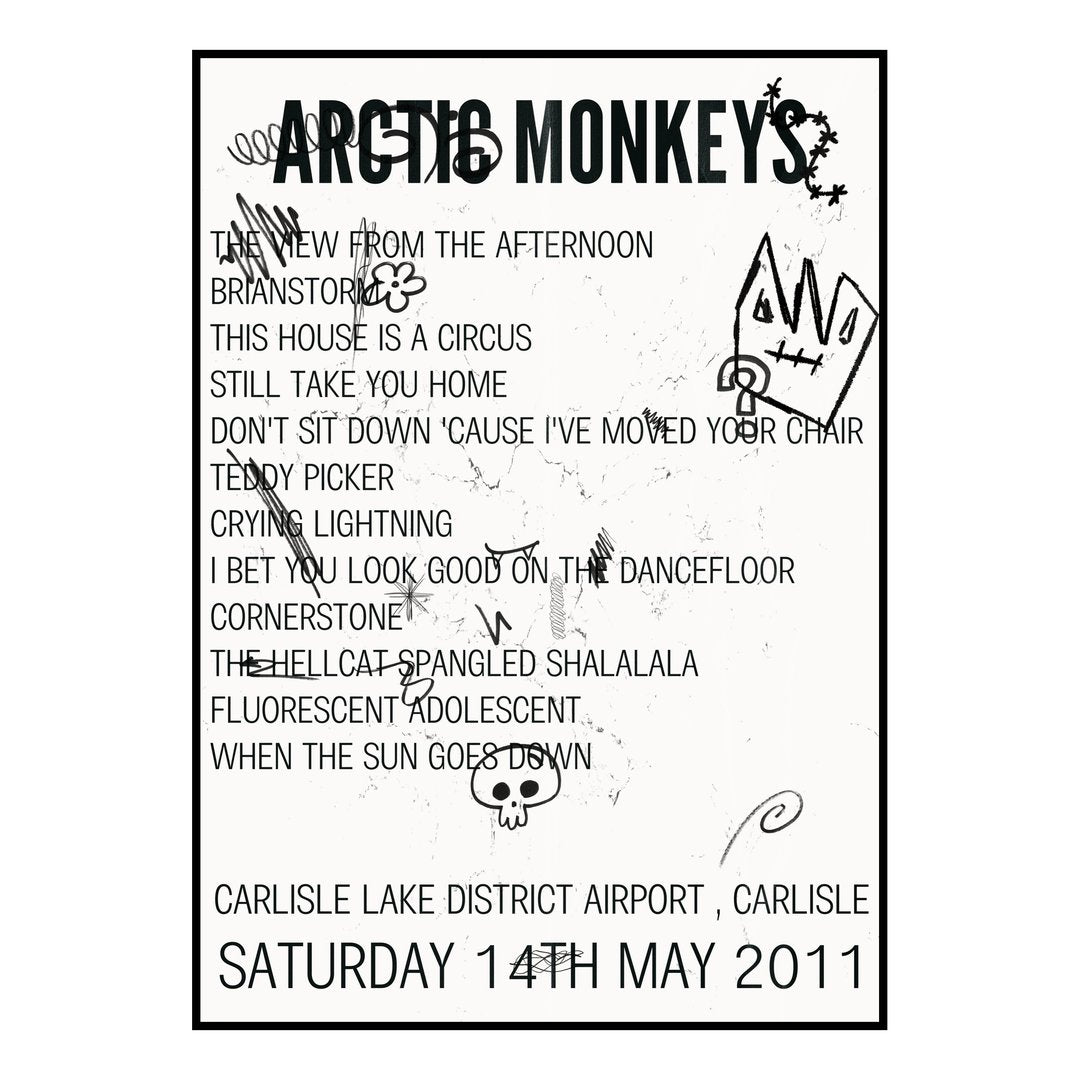 Arctic Monkeys Carlisle 14th May 2011 Setlist poster