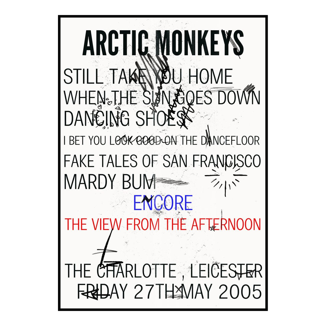 Arctic Monkeys Leicester 27th May 2005 Setlist poster